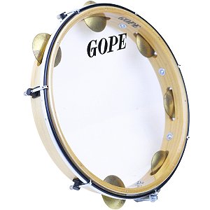 Pandeiro Gope 11'' Super Leve Madeira Aro Preto Cristal OUTLET