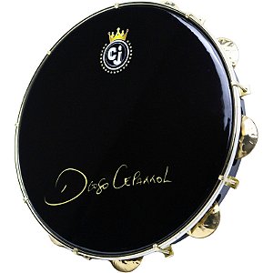 Pandeiro CJ 12" Signature Diogo Cepakkol Preto Brilhante