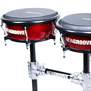 Congas Compactas NewGroove 11.06 e 12.06 Par Cereja com Rack Preto OUTLET