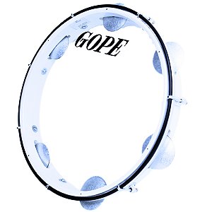 Pandeiro Gope 12" Branco Iniciante Aro Preto OUTLET
