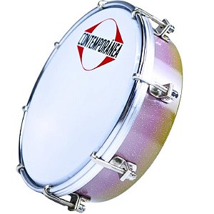 Tamborim Contemporânea 6" Brisa Intensa Glitter Cromado
