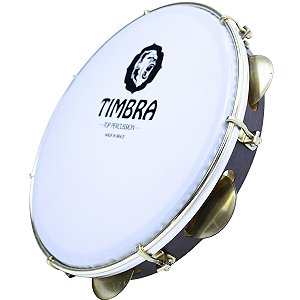 Pandeiro Timbra 10" Profissional Freijó Dourado Leitosa OUTLET