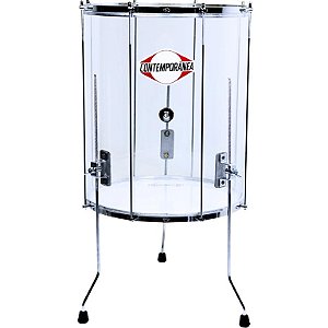 Surdo Contemporânea 18" 55cm Acrílico Cromado c/ Tripé
