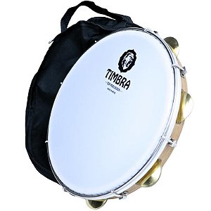 Pandeiro Timbra 12" Madeira Profissional Nylon Freijó c/ Capa