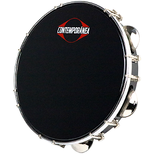 Pandeiro Contemporânea 10" Preto Tarraxa Dupla Cromado OUTLET