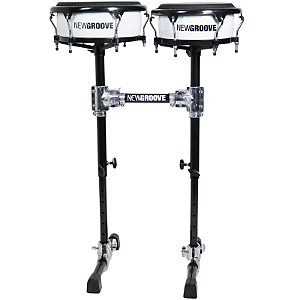 Congas Compactas NewGroove 11.06 e 12.06 Par Branca com Rack Preto OUTLET