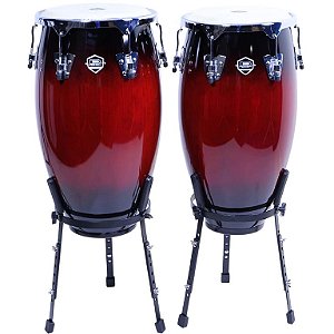 Conga Par D-One Columbia 11¾" e 12½" Red Black Burst c/ Estante