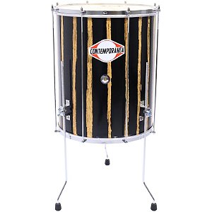 Surdo Contemporânea 18" 55cm Rajado Madeira c/ Tripé Cromado