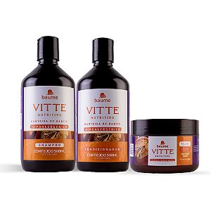 Kit Vitte Manteiga de Karité Shampoo Condicionador e Máscara - Baume
