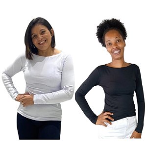 Blusa Gola Canoa Manga Longa