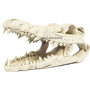 Enfeite aquário esqueleto cabeça crocodilo grande 57331