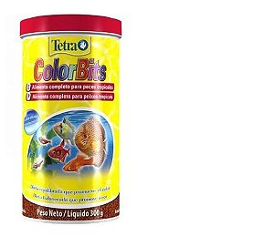 Ração Tetra Colorbits para peixes realça a cor dieta balanceada 300g