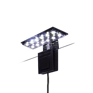 Luminária aquário Soma X3 5W 12 leds pequena preta luz branca 220V