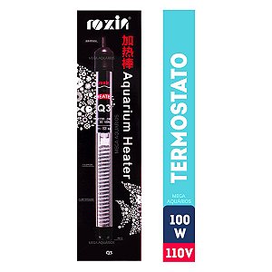 Aquecedor termostato aquario lago Roxin 100W 110v + termômetro adesivo