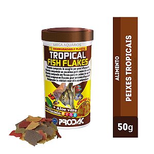 Ração peixe Prodac Tropical Fish Flakes 50g tropicais água doce