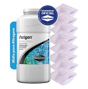 Kit Seachem Purigen 1L + Bolsa saquinho Bag Tnt 9x11cm aquario lago