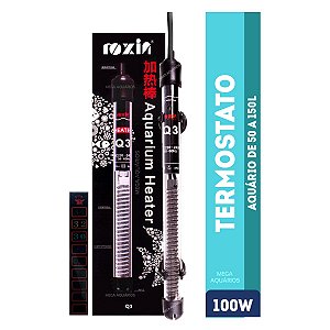 Termostato aquecedor Roxin Q3 100W aquario grande 100L termômetro