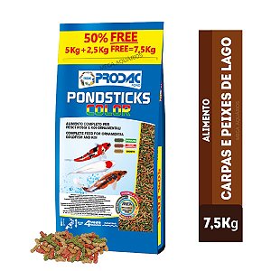 Ração peixes de lago Prodac PondSticks Color 7,5kg carpas