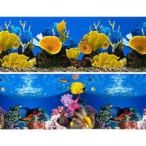 Painel fundo enfeite aquário dupla face background 100x50cm PN02