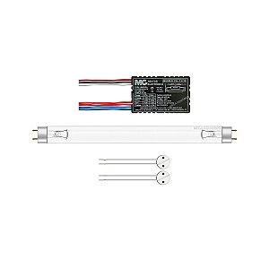 Kit lâmpada UV 10W ultravioleta tubular + reator + soquetes