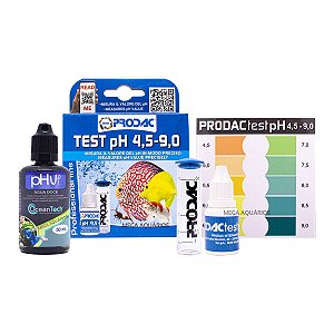 Kit teste Prodac PH + Oceantech PH up aumentar PH 50ml