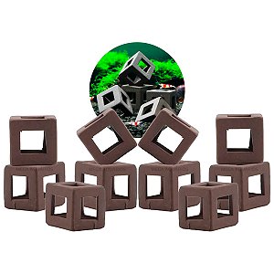 Enfeite aquario WFish black square CST-3111 kit 2