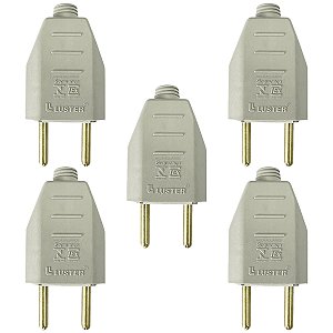 Plugue tomada 2P 2 pinos 10a 180º macho manutenção filtro kit com 5