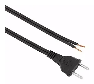 Cabo rabicho plug 2 pinos 1,5m 250V 0,50mm manutenção filtro aquário