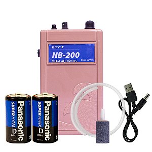Compressor ar nobreak Boyu NB-200 queda de luz + 2 pilhas D