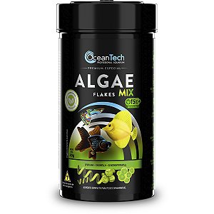 Ração peixes OceanTech Algae Flakes Mix 20g algas spirulina chlorella