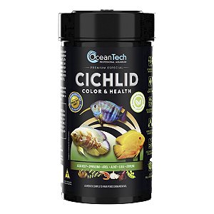 Ração peixe OceanTech Cichlid Color Health 75g Ciclídeos completa