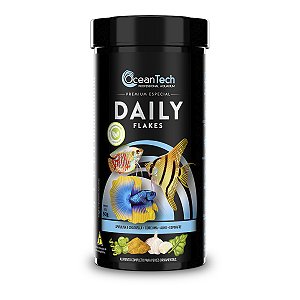 Ração OceanTech Daily Flakes 50g peixes aquário comunitário dia a dia
