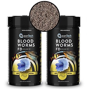 Ração OceanTech Blood Worms 24g suplemento aquário larva desidratada
