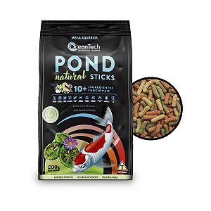 Ração peixes lago OceanTech Pond Natural Sticks 200g carpas completa