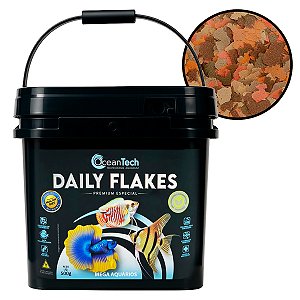 Ração OceanTech Daily Flakes 500g peixes tropicais universal