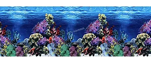 Enfeite aquário Aquam painel estampado dupla face 100x40cm PN05