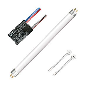 Kit kâmpada branca tubular 6W reator soquete luminária tampa aquário