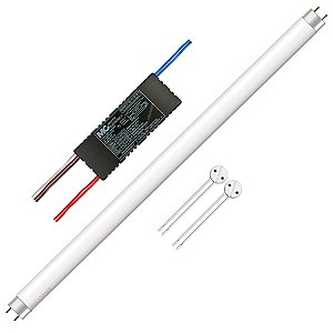 Kit kâmpada branca tubular 30W 90cm reator soquete luminária tampa aquário