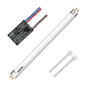 kit reator + soquete + lâmpada actínica UV-A 6W aquário marinho corais