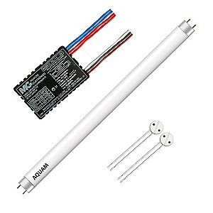 kit reator + soquete + lâmpada actínica UV-A 20W aquário marinho corais