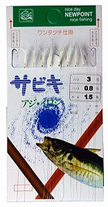 Sabiki Japonês 8 Anzóis Nº 3 Isca Artificial Anzol Pesca