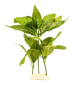 Planta artificial realista atóxica com base decoração enfeite aquário lago SE01