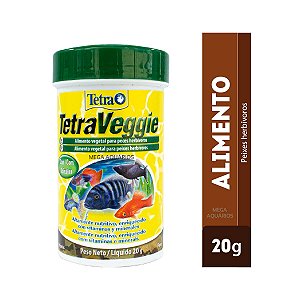 Tetra Veggie 20g alimento ração vegetal c/ Spirulina peixes herbívoros