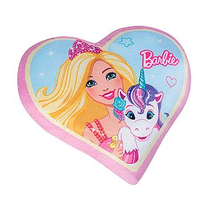Almofada Infantil Coração Barbie Macia Decoração De Quarto