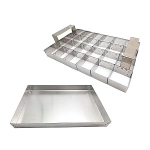 Kit Aro Cortador 24 Cavidades + Assadeira Para Brownie Inox
