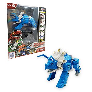 Mega Dino Warrior Azul Dinossauro que Vira Robô - Toyng
