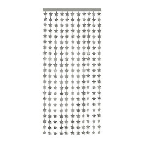 Cortina Metalizada Estrela Prata Decorativa - Festas