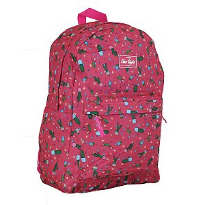 Mochila Escolar Costas Clio Style Estampa Cactos Rosa