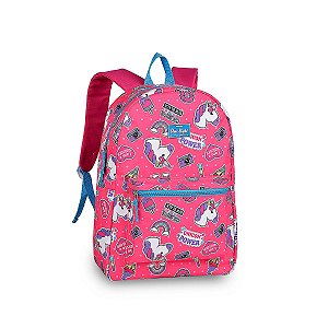 Mochila Escolar Costas Clio for girls Unicórnio Cor Rosa