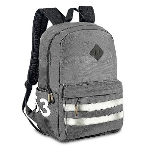Mochila Escolar Costas Gangster Juvenil Cinza